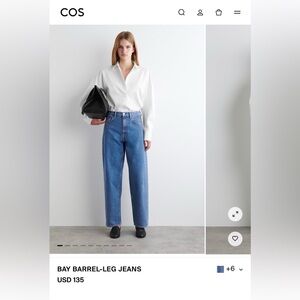 Brand New COS Blue Barrel-Leg Jeans